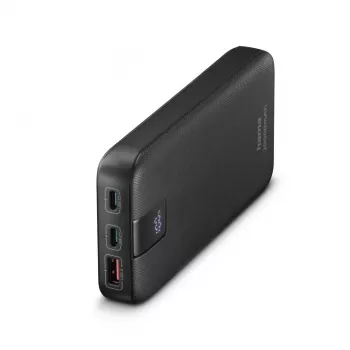 Hama PD 20 Power Pack 20000 mAh, 2x USB-C, USB-A, ātrā uzlāde, antracīts