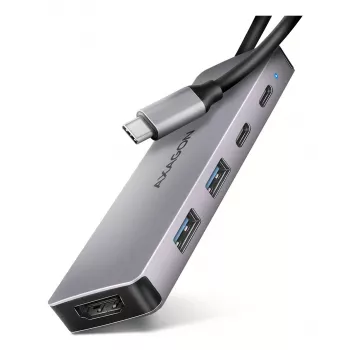 Axagon HMC-5H60 USB 5Gbps centrmezgls, 2x USB-A, 1x USB-C, HDMI 4k/60Hz, PD 100W, USB-C kabelis