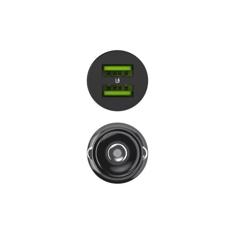Green Cell GC PowerRide Nano36 CADM-GC-36AA auto lādētājs 36 W 6 A, 2 × USB-A, ātrā lādēšana Ultra Charge, 12/24 V, melns
