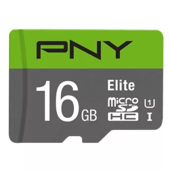 PNY Micro SD Elite 16GB Class 10 UHS-I U1 + SD adapteris, lasīšanas ātrums 100 MB/s