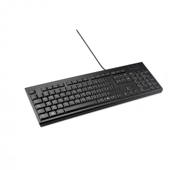 Kensington K63727WW pilna izmēra vadu tastatūra, membrānas slēdži, QWERTY, melna