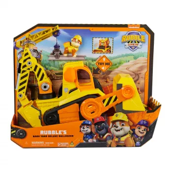 Rubble & Crew, Bark Yard Deluxe Buldozers – Celtniecības rotaļu auto ar gaismām, skaņām un Rubble figūriņu