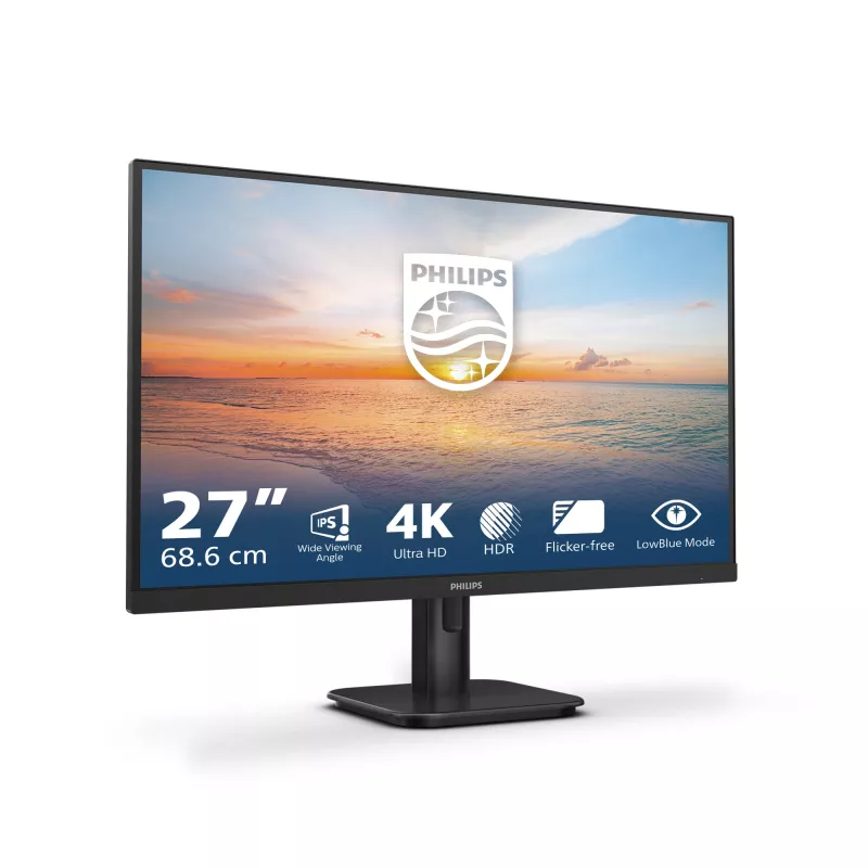 Philips 27E1N1800A/00 datora monitors 68.6 cm (27 collas) 3840 x 2160 pikseļi 4K Ultra HD LED Melns