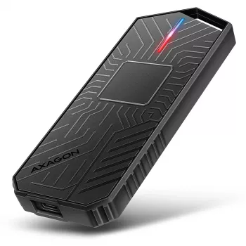 Axagon EEM2-GAM ārējais USB-C 10Gbps metāla korpuss M.2 NVMe un SATA SSD diskiem (bezskrūvju)