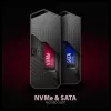 Axagon EEM2-GAM ārējais USB-C 10Gbps metāla korpuss M.2 NVMe un SATA SSD diskiem (bezskrūvju)