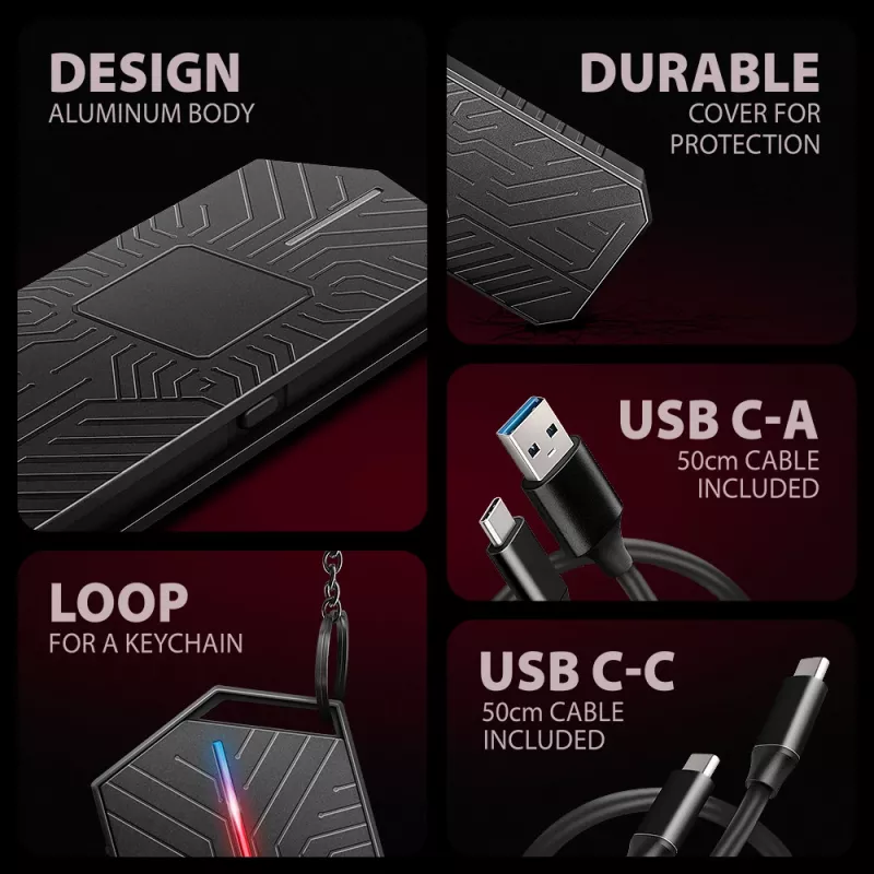 Axagon EEM2-GAM ārējais USB-C 10Gbps metāla korpuss M.2 NVMe un SATA SSD diskiem (bezskrūvju)