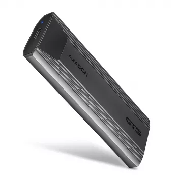 Axagon EEM2-GTS2 ārējā USB-C 10Gbps metāla kaste M.2 NVMe un SATA SSD diskiem, bezskrūvju