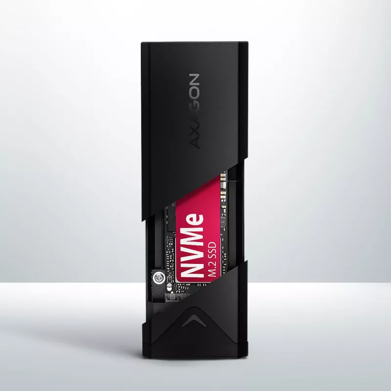Axagon EEM2-UB2 ārējā USB-C 10Gbps metāla kaste M.2 NVMe SSD diskiem, melna