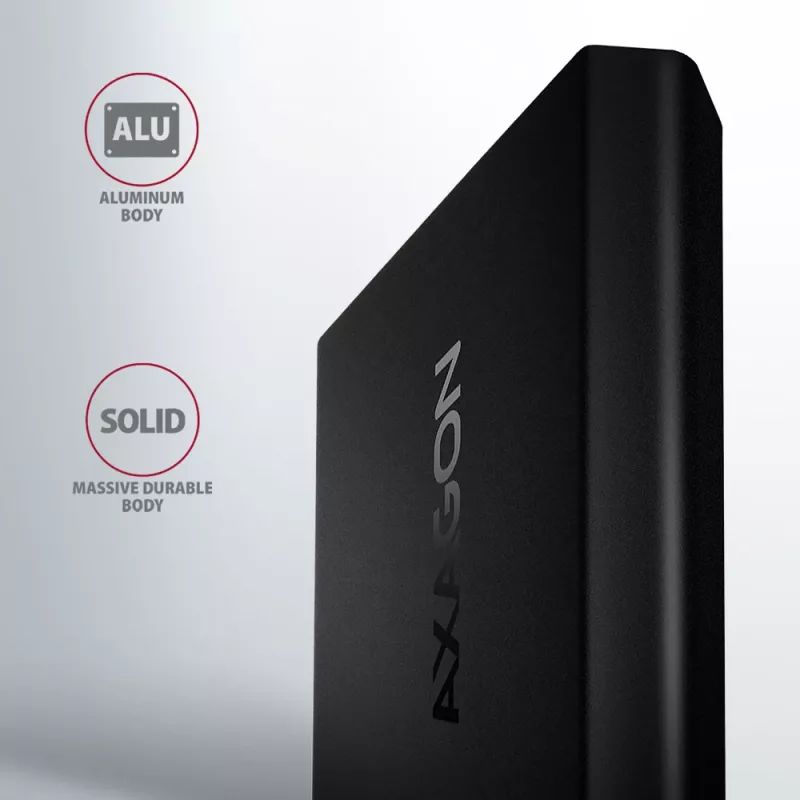 Axagon EEM2-UB2 ārējā USB-C 10Gbps metāla kaste M.2 NVMe SSD diskiem, melna