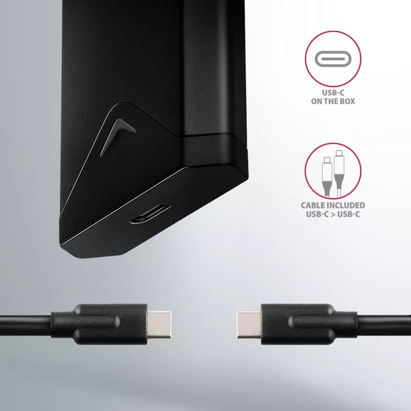 Axagon EEM2-UB2 ārējā USB-C 10Gbps metāla kaste M.2 NVMe SSD diskiem, melna