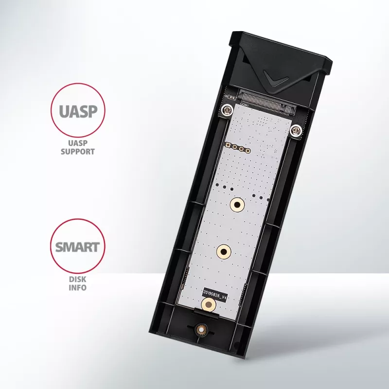 Axagon EEM2-UB2 ārējā USB-C 10Gbps metāla kaste M.2 NVMe SSD diskiem, melna
