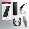 Axagon EEM2-UB2 ārējā USB-C 10Gbps metāla kaste M.2 NVMe SSD diskiem, melna