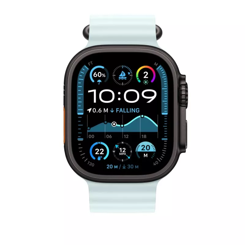 APPLE 49mm Ledus Zilā Okeāna Siksnas Pagarinājums - Melns Titāna Pārklājums