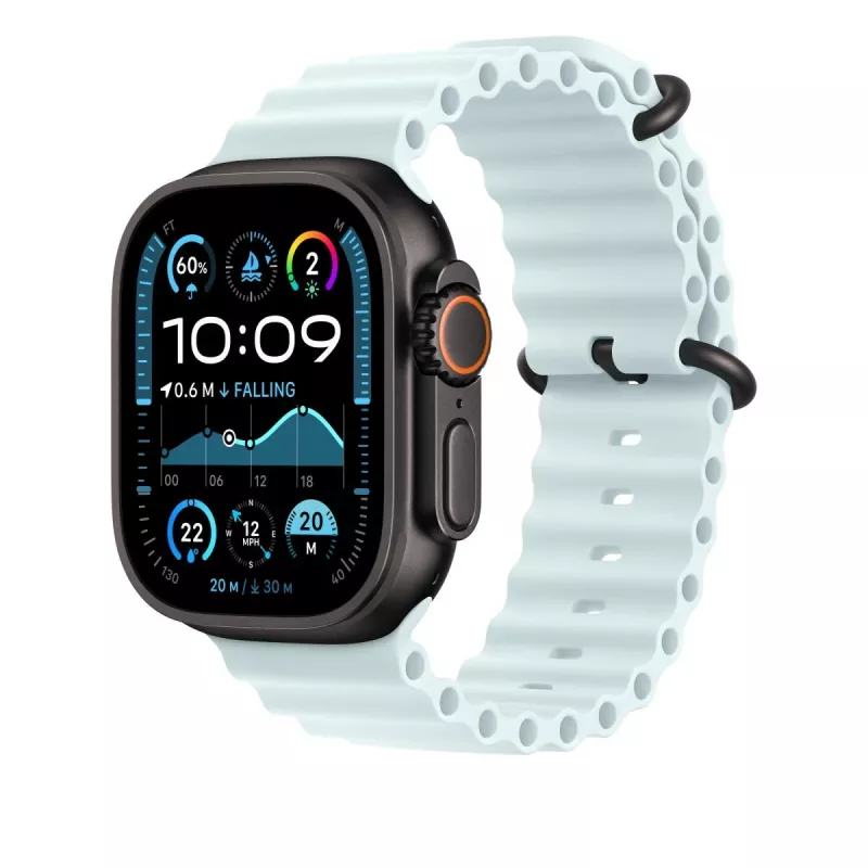APPLE 49mm Ledus Zilā Okeāna Siksnas Pagarinājums - Melns Titāna Pārklājums
