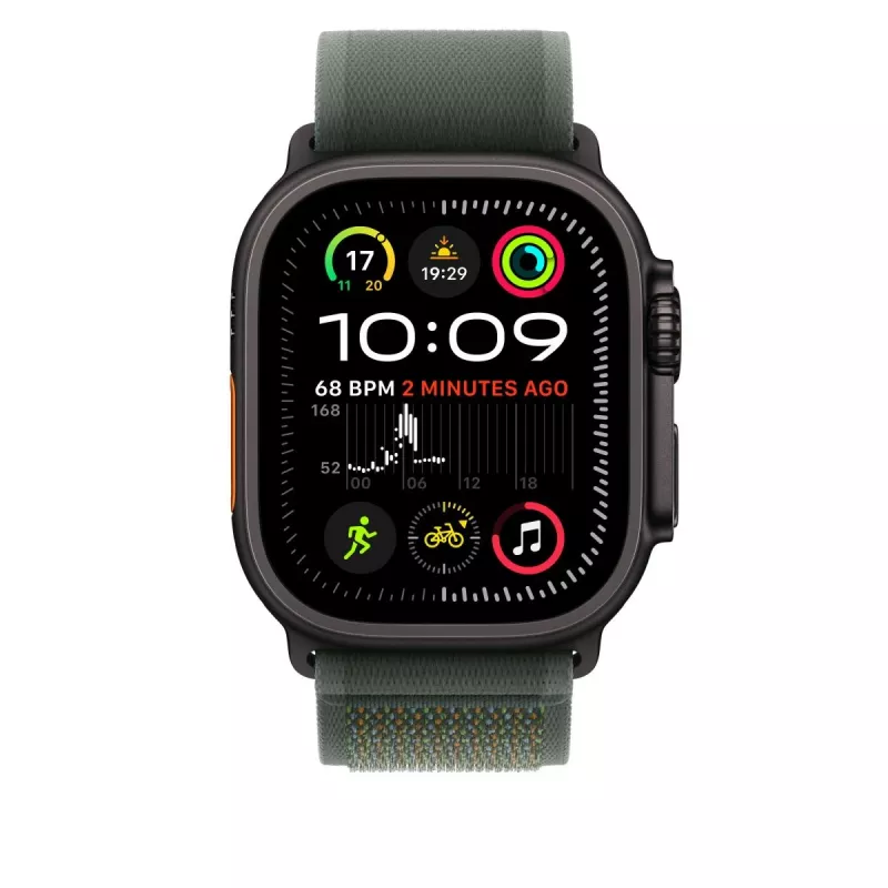 Apple 49mm zaļš Trail Loop S/M pulksteņa siksniņa ar melnu titāna apdari