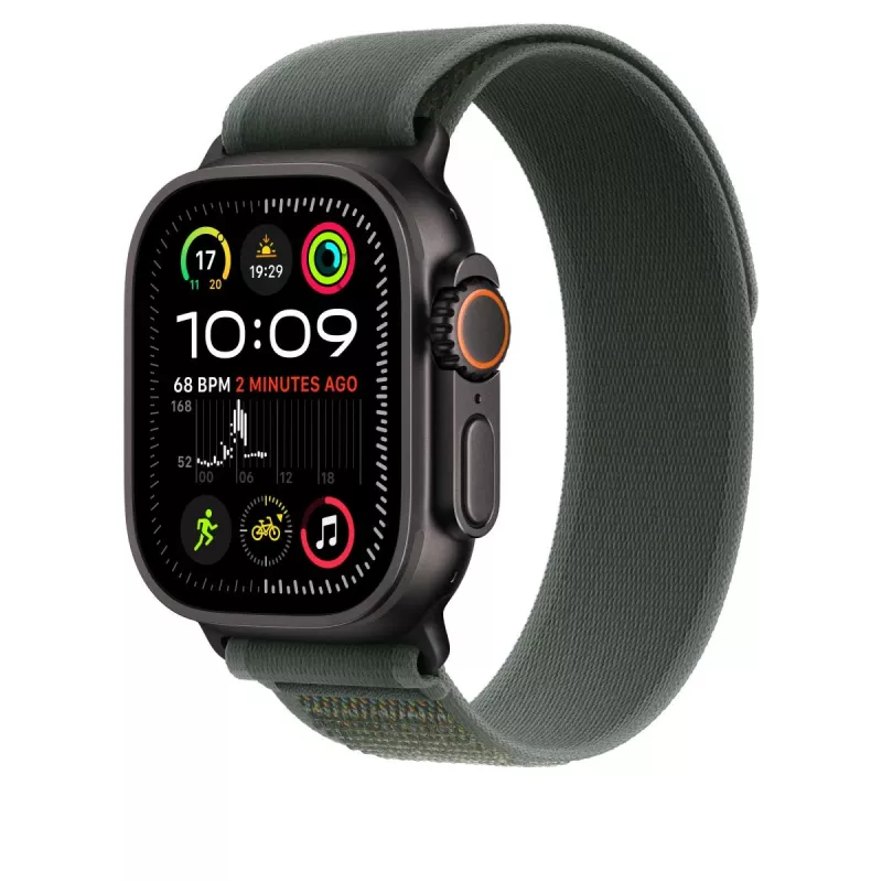 Apple 49mm zaļš Trail Loop S/M pulksteņa siksniņa ar melnu titāna apdari