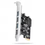 Axagon PCEU-430RS PCIe kontrolieris 4x ārējie USB-A 5Gbps porti, PCIe, USB 3.2 Gen 1, Sievišķais, Full-height, PCIe 2.0, SATA 15-pin