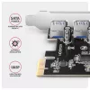 Axagon PCEU-430RS PCIe 2.0 x1 paplašinājuma karte, 4x ārējie USB-A 5 Gbps porti (USB 3.2 Gen 1), Renesas PD720201, UASP, SATA 15 kontaktu strāvas pieslēgums