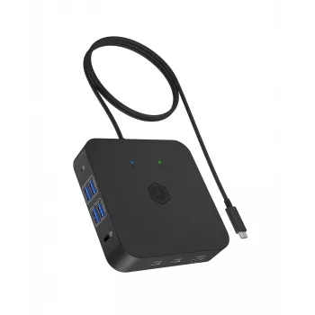 ICY BOX IB-DK4090-C Doku USB 3.2 Gen 2 (3.1 Gen 1) Type-C Melna