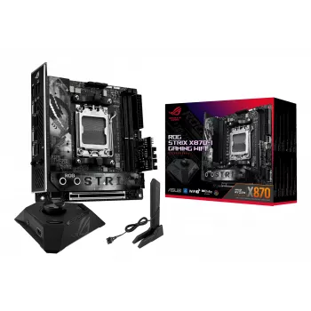 Mātesplate ASUS ROG STRIX X870-I GAMING WIFI mini ITX · AMD X870 · Socket AM5 · DDR5 · 2 DIMM · Wi‑Fi 7 · Bluetooth 5.4