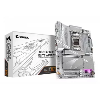 Mātesplate GIGABYTE X870 AORUS ELITE WIFI7 ICE — Socket AM5, AMD Ryzen 9000, DDR5, PCIe 5.0, Wi-Fi 7