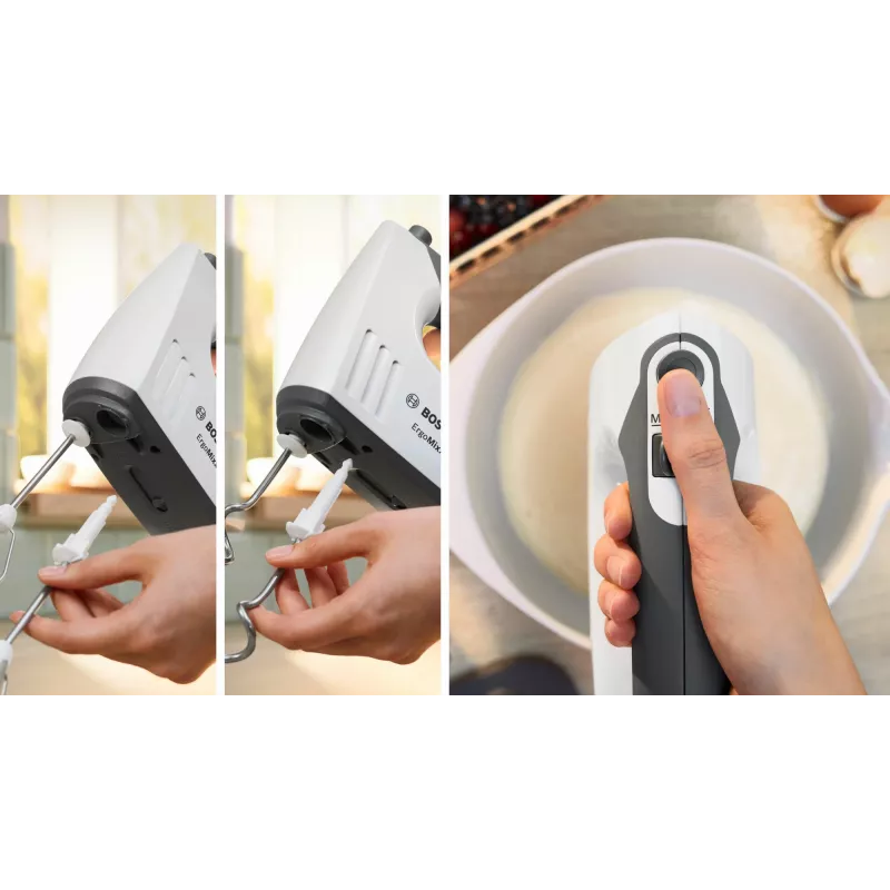 Bosch MMRP1000 elektriskais smalcinātājs 0.8 L 400 W Sarkans, Caurspīdīgs, Balts