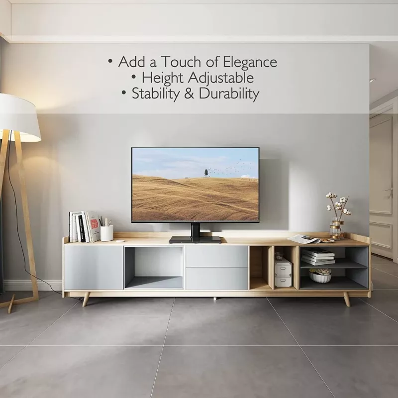 Techly ICA-LCD S07L televizora statīvs, 32–65 collas (81–165,1 cm), 45 kg, VESA 600x400, rūdīta stikla pamatne, melns