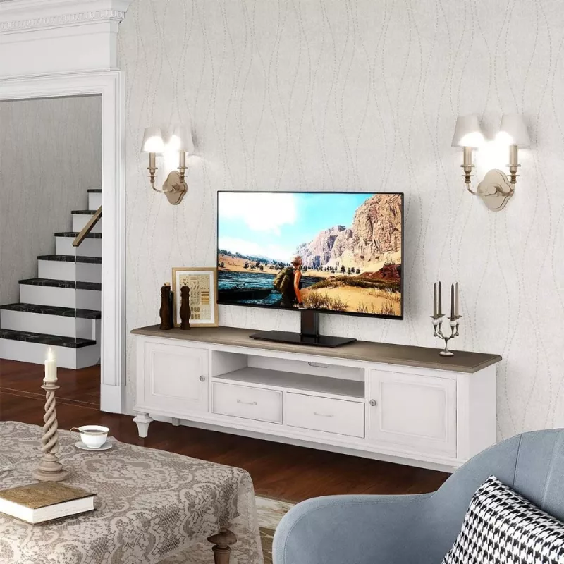 Techly ICA-LCD S07L televizora statīvs, 32–65 collas (81–165,1 cm), 45 kg, VESA 600x400, rūdīta stikla pamatne, melns