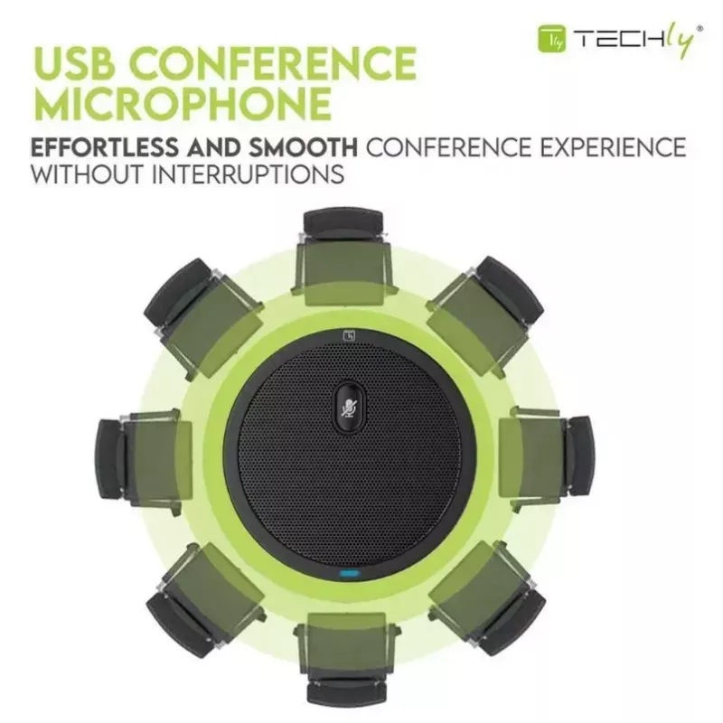 Konferences mikrofons TECHLY 362725, USB, omnidirekcionāls, 3 m diapazons