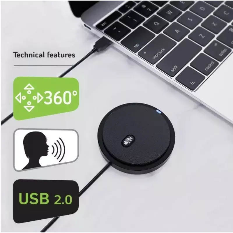 Konferences mikrofons TECHLY 362725, USB, omnidirekcionāls, 3 m diapazons