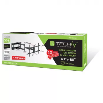 Techly ICA-PLB 490 TV stiprinājums/statīvs, 2.03 m (80 inch), melns