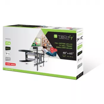 Techly ICA-PLB 171L TV sienas kronšteins, melns, 40-65 collām, ultra slim, pilna kustība