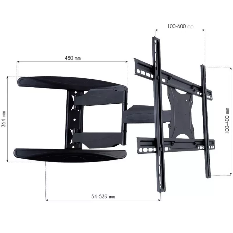 Techly ICA-PLB 171L TV sienas kronšteins, melns, 40-65 collām, ultra slim, pilna kustība
