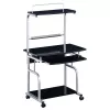 Techly Compact Multi-Function Computer Desk, Glossy Black ICA-TB 7800BK