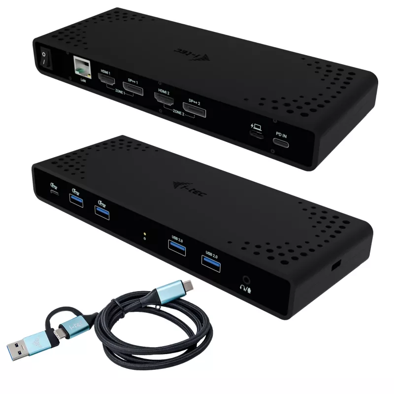 i-tec Universāla Dual 4K displeja dokstacija + Power Delivery 85W