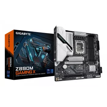 GIGABYTE Z890M GAMING X mātesplate - atbalsta Intel Core Ultra (2. sērija) CPU, 8+1+2 fāžu VRM, līdz 8800MHz DDR5 (OC), 1xPCIe 5.0 + 2xPCIe 4.0, 2.5GbE LAN, USB 3.2 Gen 1