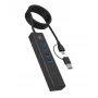 ICY BOX IB-HUB1737-C3 USB 3.2 Gen 1 (3.1 Gen 1) Type-C 5000 Mbit/s Melns