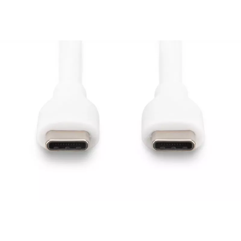 DIGITUS USB-C silikona uzlādes kabelis USB-C - USB-C USB 2.0 60W - 50cm Balts