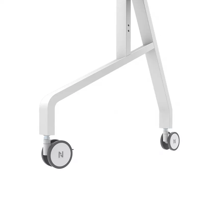 Neomounts MOVE Go XL FL50-575WH1 televizora ratiņi, 65-110 collas, līdz 125 kg, VESA 100x100-1100x600, augstums 129-139 cm, ar fiksēšanu, ātra montāža, TÜV, balti