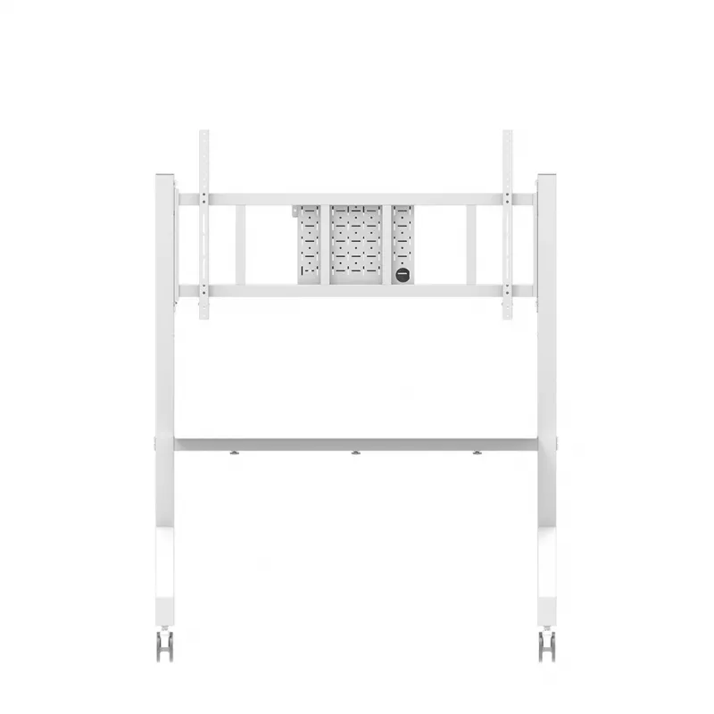Neomounts MOVE Go XL FL50-575WH1 televizora ratiņi, 65-110 collas, līdz 125 kg, VESA 100x100-1100x600, augstums 129-139 cm, ar fiksēšanu, ātra montāža, TÜV, balti