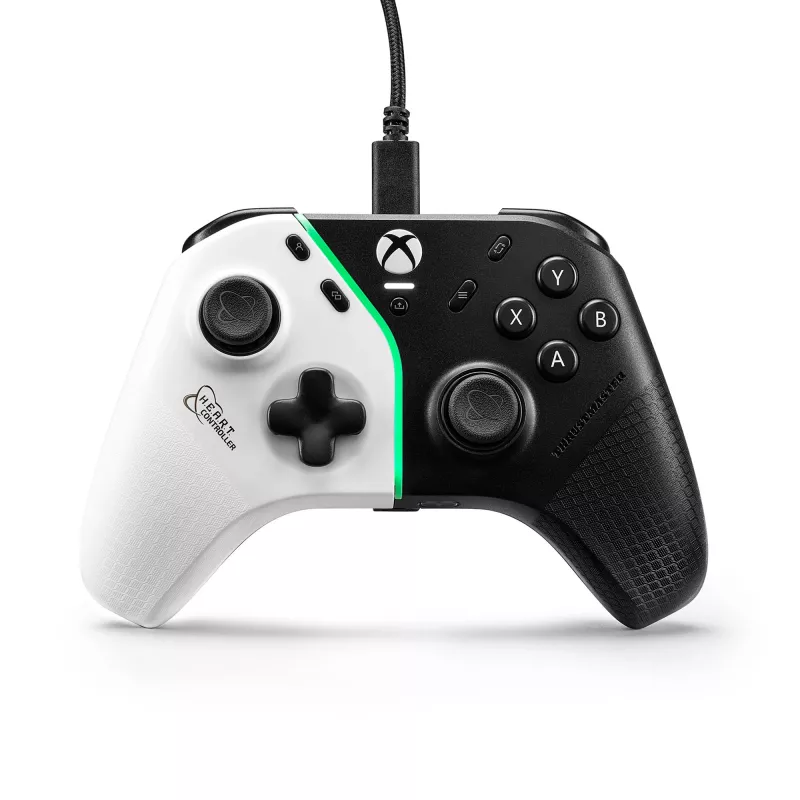 Thrustmaster H.E.A.R.T. Black, White vadu spēļu kontrolieris PC, Xbox One, Xbox One S, Xbox One X