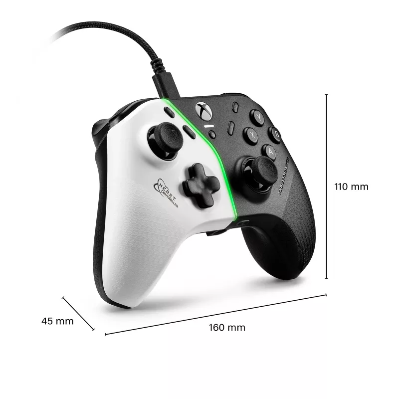 Thrustmaster H.E.A.R.T. Black, White vadu spēļu kontrolieris PC, Xbox One, Xbox One S, Xbox One X