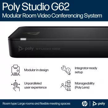 HP Poly Studio G62 videokonferenču sistēma ar montāžas plāksnes komplektu
