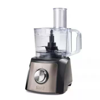 Virtuves kombains Black & Decker BXFPA1200E — 1200 W, 1.5 L bļoda, 2 ātrumi, pulse, nerūsējošā tērauda korpuss