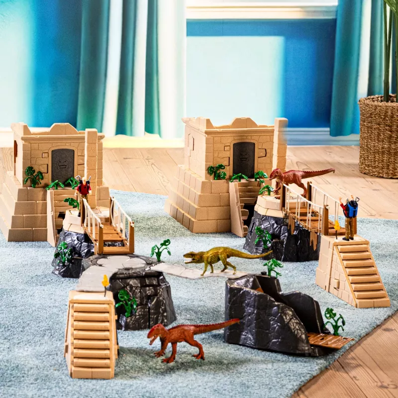Schleich Conquest of the Dino Temple Mega Set Action/Adventure Daudzkrāsains