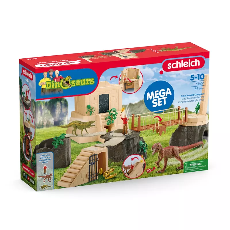 Schleich Conquest of the Dino Temple Mega Set Action/Adventure Daudzkrāsains