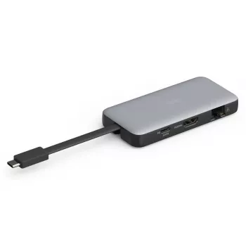 DIGITUS USB-C Ceļojumu Dokstacija, 7 Porti - HDMI / 2x USB-A 3.2 Gen 1 / GbE / SD / MicroSD - 100W USB-C Power Delivery