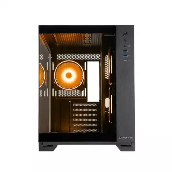Chieftec Visio GM-30B-TG-OP Melns ar rūdītu stiklu x2 Kubveida korpuss