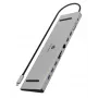 ICY BOX 11-in-1 USB-C dokstacija, 3.2 Gen 1, 100 W, Ethernet 1 Gb/s, Antracīts/Melns