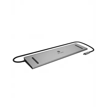 ICY BOX 11-in-1 USB-C dokstacija, 3.2 Gen 1, 100 W, Ethernet 1 Gb/s, Antracīts/Melns